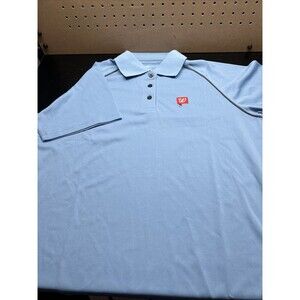 HPI Direct Women's Walgreens Employee Uniform Polo Shirt Blue Med Short Sleeve